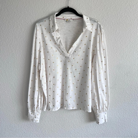 Boden Collared Notch Neck Cotton Top - Picture 2 of 12